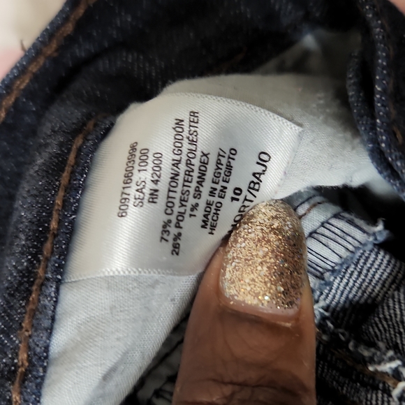 Dark wash 5 pocket  cropped  jeans - Picture 3 of 4